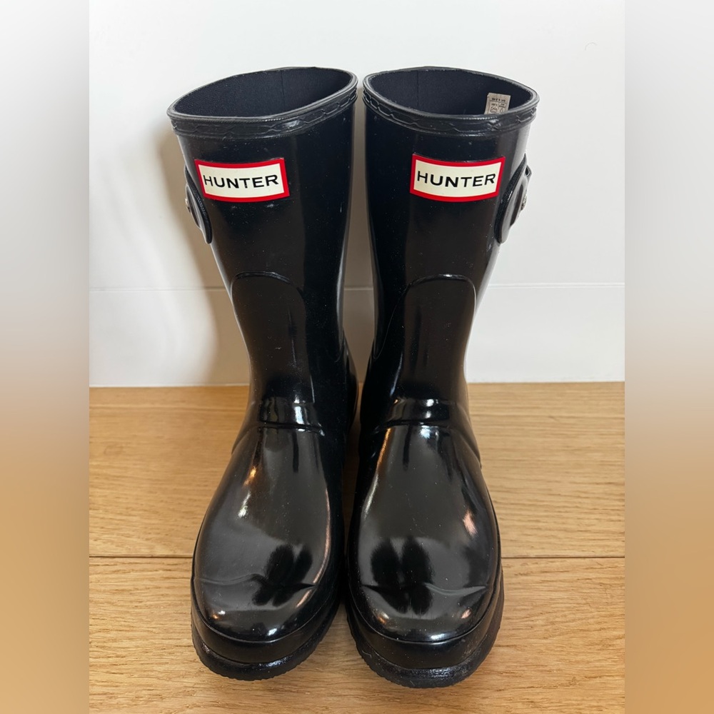 Hunter Glossy Black Waterproof Boots